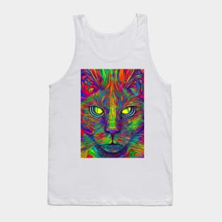 trippy cat 6 Tank Top